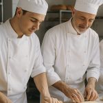 Formation en boulangerie-patisserie en intra-entreprise entre un formateur et un stagiaire